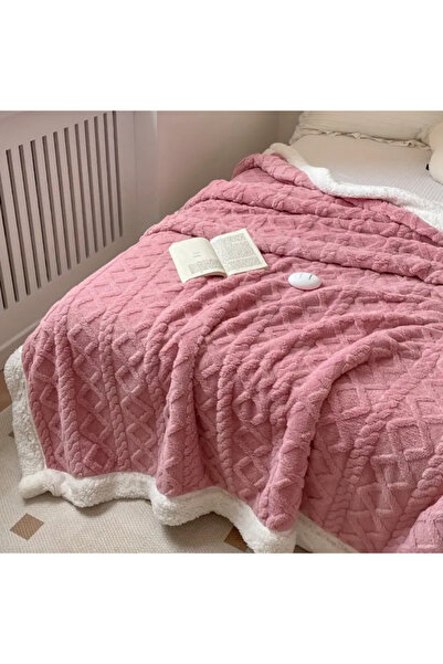 Truva Home Pătură Dublă Cocolino 200x230 cm cu Blăniță Sherpa | Model Tricota...