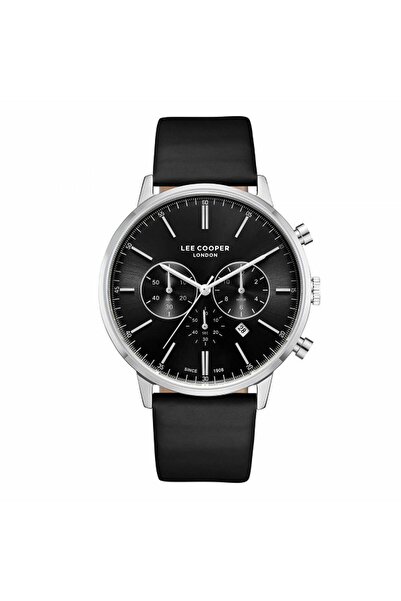 Lee Cooper Ρολόι με μαύρο δερμάτινο λουράκι LC08043.351