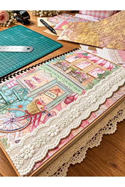 Genel Markalar Cupcake Temalı vintage Journal Defter