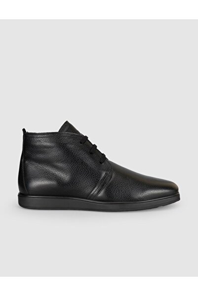 Cabani Tinano Genuine Leather Black Lace-Up Winter Men's Casual Boots