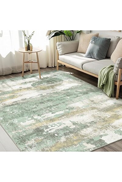 Beimo Beemo Rectangular Carpet, Polyester, Light Green/Cream, Large Carpet, M...