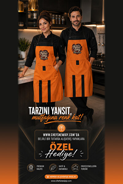 chef's new joy professional Şef Önlüğü - Mutfak Önlüğü - Otel, Restoran, Cafe ve Ev Kullanımı İçin Önlük