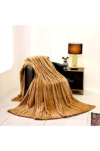 Truva Home Pătură Cocolino Pufoasă Pat Dublu 200x230 cm | Textură Reiată Velv...