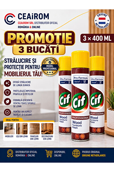 PRO FORMULA Cif Επαγγελματικό Γυαλιστικό Επίπλων Ξύλου – Προωθητική Συσκευασί...