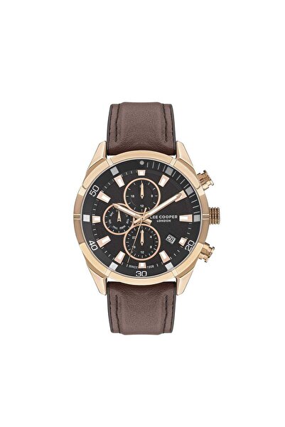 Lee Cooper Ρολόι με καφέ δερμάτινο λουράκι LC07377.452