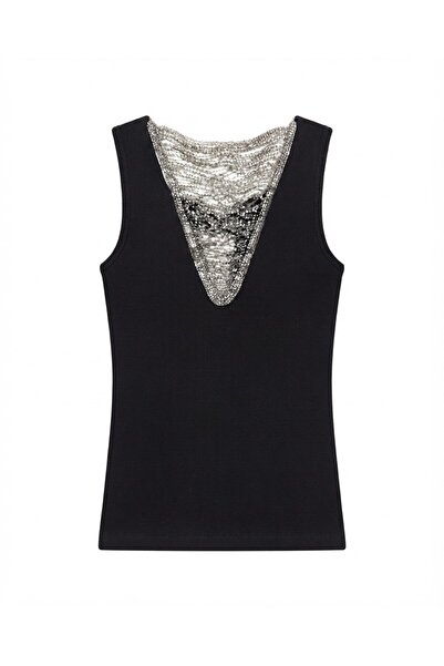 Bade Butik Black Beaded Corded Blouse