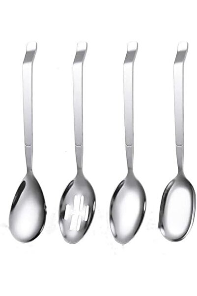 NALACAL 4 Pieces X-Large 11-Inch Stainless Steel Serving Spoon Set with Slott...