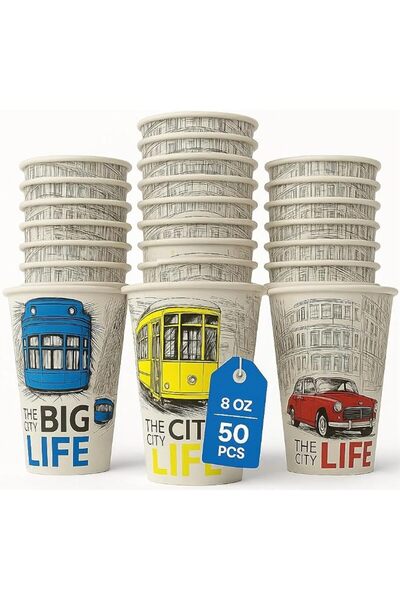 LinaConcept LINA STAR Premium Paper Cups 8oz | Stylish Urban Collection (Big ...