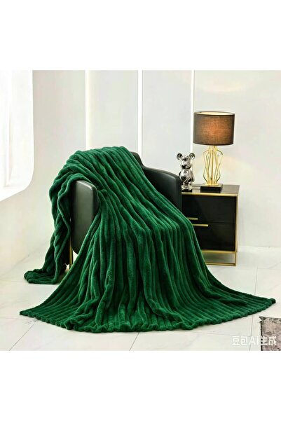 Truva Home Pătură Cocolino Pufoasă Pat Dublu 200x230 cm | Textură Reiată Velv...