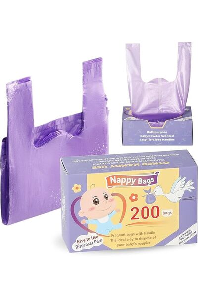 BOOMBOOMBOOM Baby Diaper Disposal Bags, 200pcs Scented Portable Trash Bags Di...