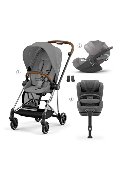 Cybex Mios & Cloud T & Anoris T Plus Travel Sistem | Chrome Brown Grey