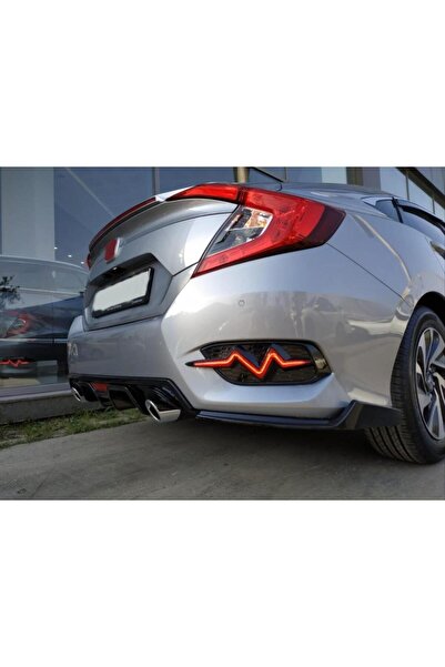 Tuning Vadisi Honda Civic FC5 Arka Sis Ledi Ritim Dizayn Kırmızı Siyah