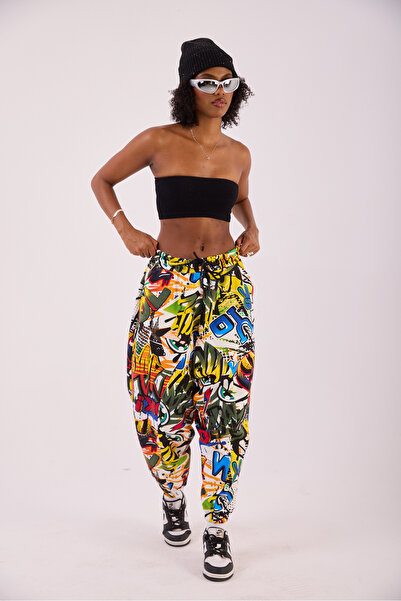 Superbluemexico Kadın Renkli Basic Jogger Pantolon