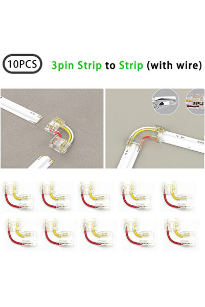 Choice 3Pin 10MM COB 10pcs Connector L1 10PCS 3Pin CCT COB LED Strip Connecto...