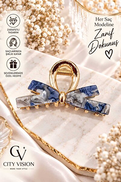 cityvision Ribbon Style Gradient Color Metal Hair Clip - Medium Size 6 cm - S...