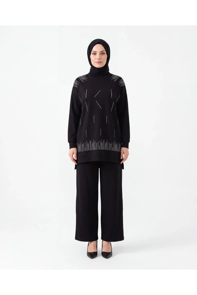 BURRASCA Stone-Embellished Soft Textured Flexible Premium Suit