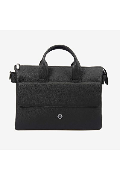 MOCASSINI Men's Black Floter Genuine Leather Briefcase T010