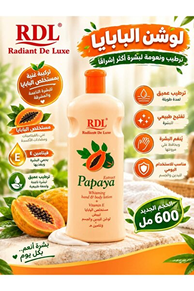 RDL Papaya Extract Whitening Hand & Body Lotion + Vitamin E 600ml