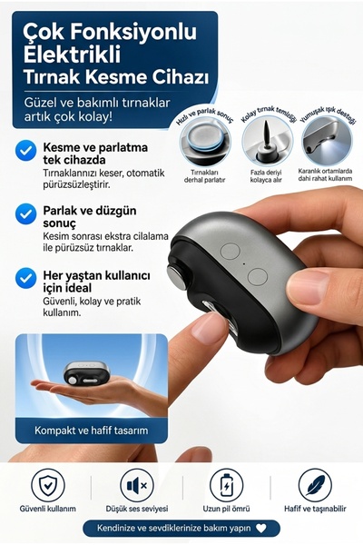 Mmctech Mini 2in1 Elektrikli Giyotin Parlatıcı Otomatik LED Işık Tırnak Toz Toplayıcı Taşınabilir Şarj Edilebilir Otomatik Tırnak Makası