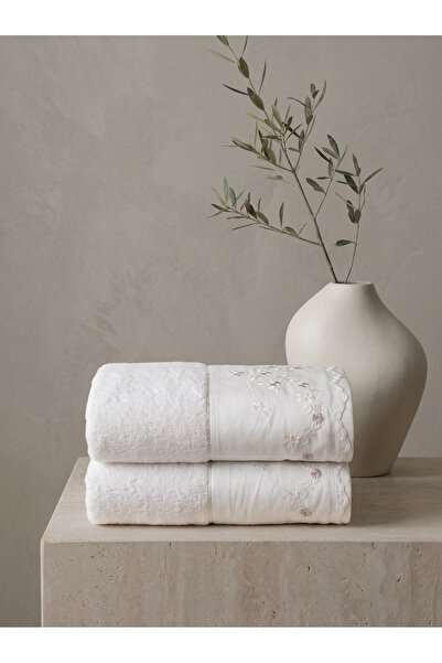 Dantela Cloud 2-Piece Embroidered Hand Towel Set 50X90 cm