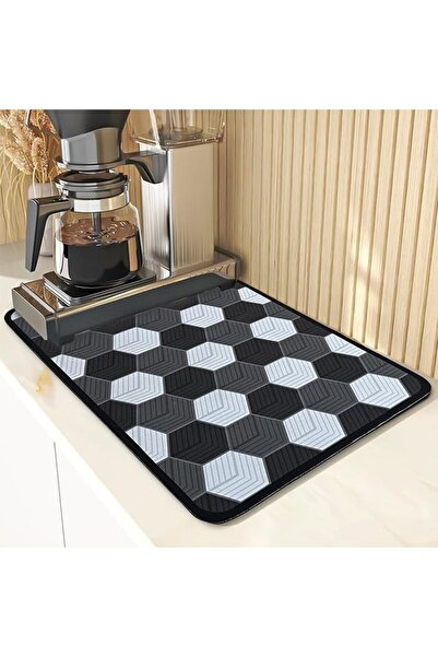 GENERAL 50X30Cm Rhombus Pattern Self-Drying Kitchen Drying Mat for Countertop...