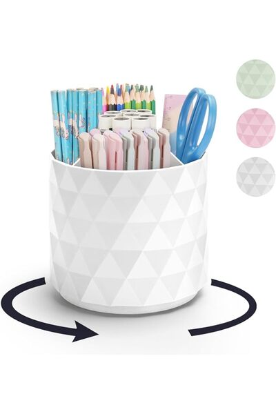 GENERAL minimaliving Desk Organizer, Sparkling Pink Diamond-like 360° Rotatin...