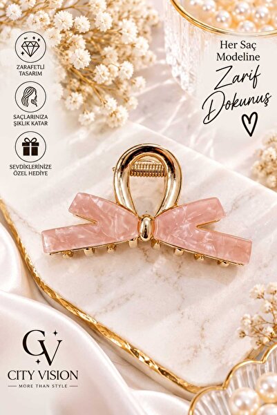 cityvision Ribbon Style Beige Color Metal Hair Clip - Medium Size 6 cm - Styl...