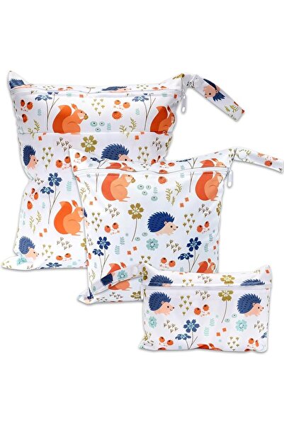 TERRIFI 3 Pack Wet Dry Bags for Diaper and Nappy Storage, Waterproof Washable...