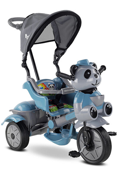 127 LITTLE PANDA ÜÇ TEKER KONTROLLÜ BEBEK BİSİKLETİ PETROL MAVİSİ