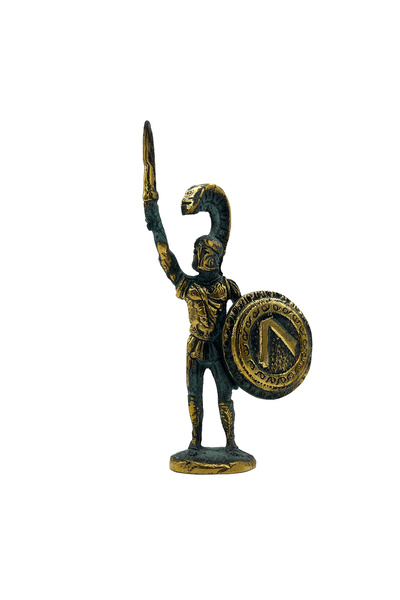 Hediyelik Dekoratif Bronz Metal Kılıçlı Truva Savaşçı Heykel Figür, Biblo
