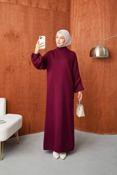 Qett Turtleneck Knitwear Dress - Casual & Stylish Oversized Soft Texture Comf...