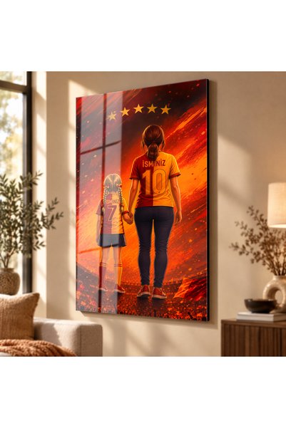 Mgi Design Kişiye Özel İsim Numara Baskılı Anne Kız Temalı Sarı Kırmızı Taraf...