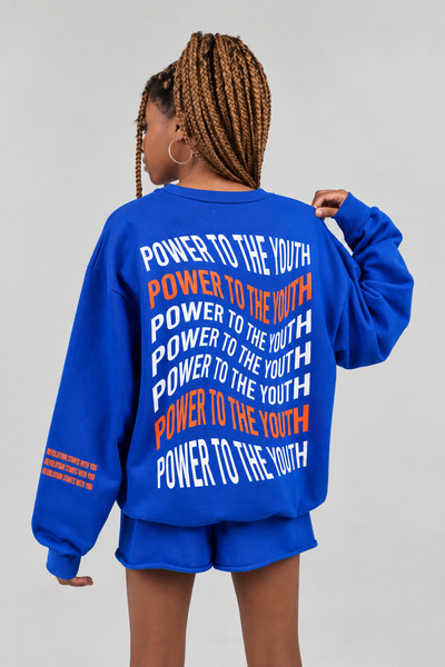 Machetta Kadın Power To The Youth Baskılı Bisiklet Yaka Sweat ve Şort 2'li Al...
