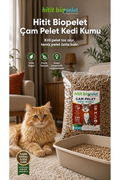 Çam Peleti Kedi Kumu - Tozsuz, Yüksek Emici 15 KG - 30 LT.