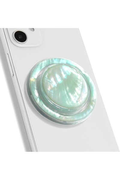 GENERAL Seashell Phone Grip, Natural Green Scallop Mobile Phone Grip Stand Ho...