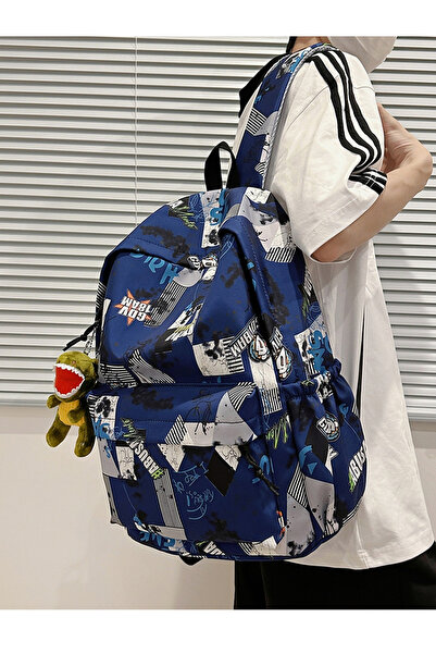 Take Two By Styli Printed Zip Pocket Backpack