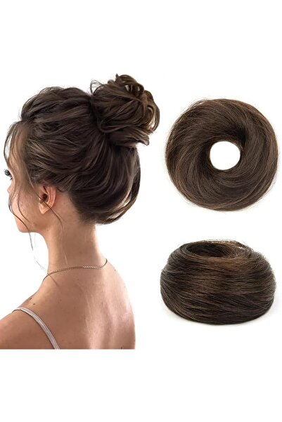 X SPRING Hair Scrunchies, Curly Hair Extensions for Messy Bun Styles, Fluffy ...