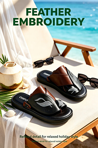 SoftSole KSA Premium Men's Open-Toe Sandals - Textured Finish & Secure Footbe...