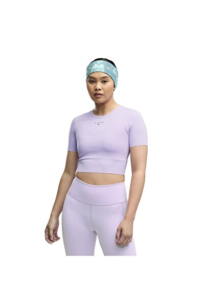 Puma 529328-46 X Hyrox W Pwrmode Crop Tee شورت نسائي وكابري باللون الأرجواني