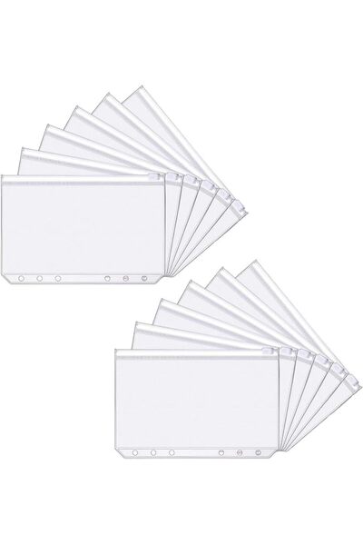 GENERAL Tolhouse 12Pcs A6 Clear Pvc Zipper Pockets, Transparent Plastic Zippe...