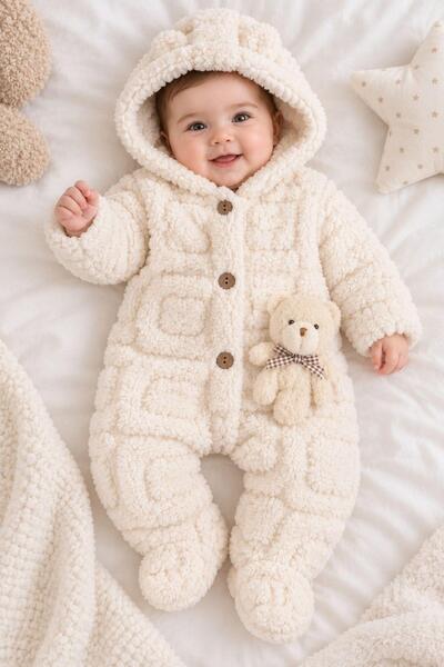 Pina Kids Girl and Boy Baby Rabbit and Bear Toy Plush Jumpsuit Tlm0301