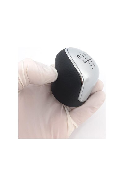 KeyRoN Hyundai Getz Leather Gray Shifter Knob 5 Forward