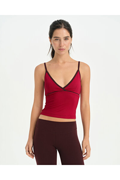 Ayma Active Cherry Contrast Piping Strap Blouse