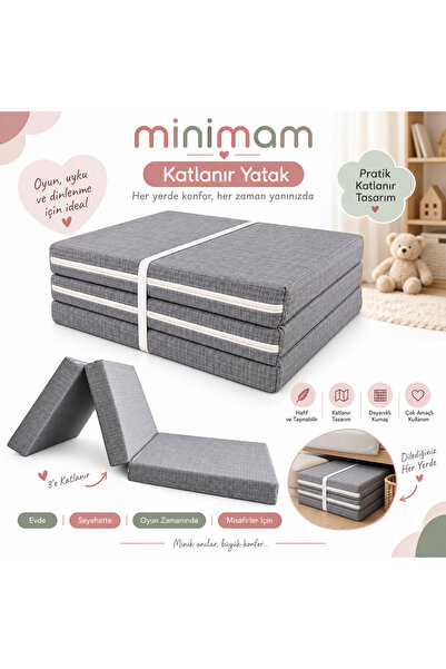 minimam Katlanabilir Sünger Yer Yatağı ve Minderi 10 cm Kalınlık