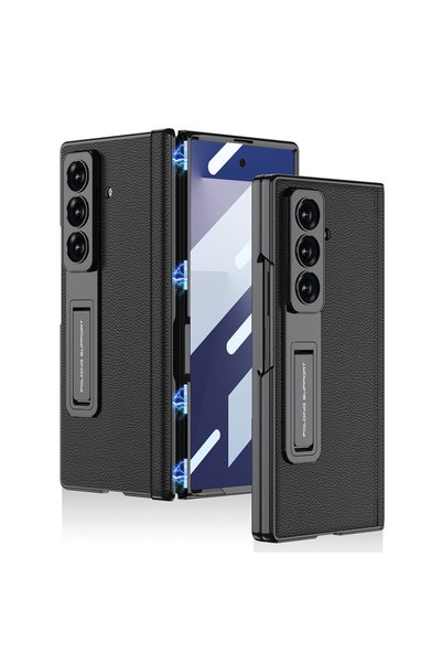 zore حافظة جلدية لـ Galaxy Z Fold 7 مع حامل، حافظة BRSA Kıpta Premium