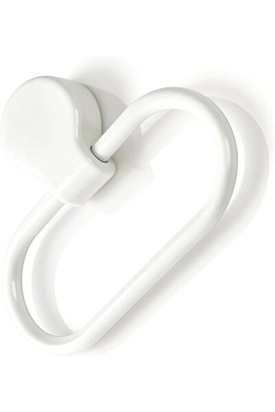 GENERAL White Oval Wall Mount Towel Hooks Space Saving Hanger