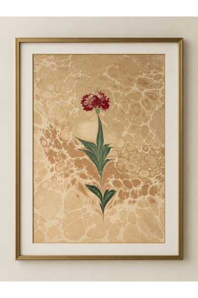 SANATHAN TABLO | modern Ebru Çiçek Tablosu , Orijinal Sanat Eseri , El Yapımı...
