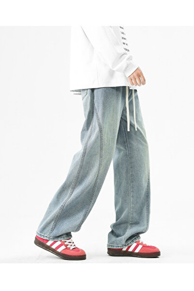 Take Two By Styli Men Retro Washed Loose Drawstring Jeans
