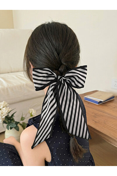 Take Two By Styli Set Of 4 - Striped Bow Hair Ties