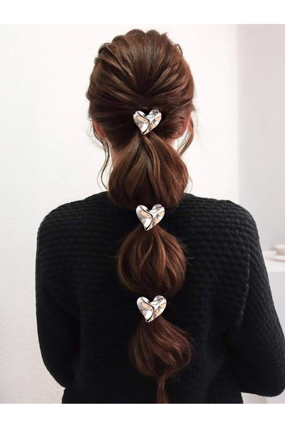 Take Two By Styli Set of 3 - Heart Design Hair Ties